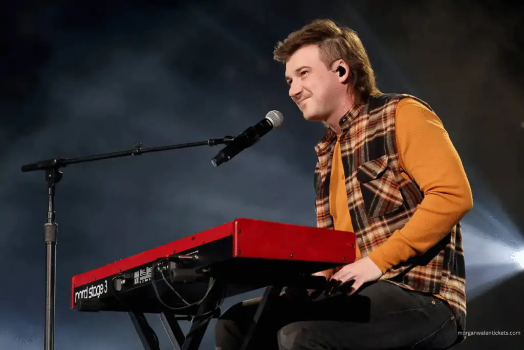 Morgan Wallen with mic and singing